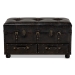Baxton Studio Callum Modern Transitional Distressed Dark Brown Faux Leather Upholstered 2-Drawer Storage Trunk Ottoman - BSOJY19A418-Brown-Otto
