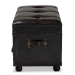 Baxton Studio Callum Modern Transitional Distressed Dark Brown Faux Leather Upholstered 2-Drawer Storage Trunk Ottoman - BSOJY19A418-Brown-Otto