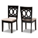 Baxton Studio Lenoir Modern and Contemporary Sand Fabric Upholstered Espresso Brown Finished Wood 2-Piece Dining Chair Set