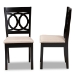 Baxton Studio Lenoir Modern and Contemporary Sand Fabric Upholstered Espresso Brown Finished Wood 2-Piece Dining Chair Set - BSORH315C-Sand/Dark Brown-DC-2PK