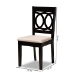 Baxton Studio Lenoir Modern and Contemporary Sand Fabric Upholstered Espresso Brown Finished Wood 2-Piece Dining Chair Set - BSORH315C-Sand/Dark Brown-DC-2PK