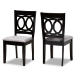 Baxton Studio Lenoir Modern and Contemporary Grey Fabric Upholstered Espresso Brown Finished Wood 2-Piece Dining Chair Set