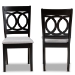 Baxton Studio Lenoir Modern and Contemporary Grey Fabric Upholstered Espresso Brown Finished Wood 2-Piece Dining Chair Set - BSORH315C-Grey/Dark Brown-DC-2PK