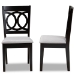 Baxton Studio Lenoir Modern and Contemporary Grey Fabric Upholstered Espresso Brown Finished Wood 2-Piece Dining Chair Set - BSORH315C-Grey/Dark Brown-DC-2PK