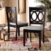 Baxton Studio Lenoir Modern and Contemporary Grey Fabric Upholstered Espresso Brown Finished Wood 2-Piece Dining Chair Set - BSORH315C-Grey/Dark Brown-DC-2PK