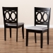 Baxton Studio Lenoir Modern and Contemporary Grey Fabric Upholstered Espresso Brown Finished Wood 2-Piece Dining Chair Set - BSORH315C-Grey/Dark Brown-DC-2PK