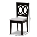 Baxton Studio Lenoir Modern and Contemporary Grey Fabric Upholstered Espresso Brown Finished Wood 2-Piece Dining Chair Set - BSORH315C-Grey/Dark Brown-DC-2PK