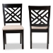 Baxton Studio Caron Modern and Contemporary Sand Fabric Upholstered Espresso Brown Finished Wood 2-Piece Dining Chair Set - BSORH317C-Sand/Dark Brown-DC-2PK