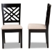 Baxton Studio Caron Modern and Contemporary Sand Fabric Upholstered Espresso Brown Finished Wood 2-Piece Dining Chair Set - BSORH317C-Sand/Dark Brown-DC-2PK