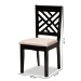 Baxton Studio Caron Modern and Contemporary Sand Fabric Upholstered Espresso Brown Finished Wood 2-Piece Dining Chair Set - BSORH317C-Sand/Dark Brown-DC-2PK