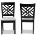 Baxton Studio Caron Modern and Contemporary Grey Fabric Upholstered Espresso Brown Finished Wood 2-Piece Dining Chair Set - BSORH317C-Grey/Dark Brown-DC-2PK