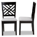 Baxton Studio Caron Modern and Contemporary Grey Fabric Upholstered Espresso Brown Finished Wood 2-Piece Dining Chair Set - BSORH317C-Grey/Dark Brown-DC-2PK