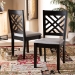 Baxton Studio Caron Modern and Contemporary Grey Fabric Upholstered Espresso Brown Finished Wood 2-Piece Dining Chair Set - BSORH317C-Grey/Dark Brown-DC-2PK