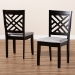 Baxton Studio Caron Modern and Contemporary Grey Fabric Upholstered Espresso Brown Finished Wood 2-Piece Dining Chair Set - BSORH317C-Grey/Dark Brown-DC-2PK