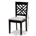 Baxton Studio Caron Modern and Contemporary Grey Fabric Upholstered Espresso Brown Finished Wood 2-Piece Dining Chair Set - BSORH317C-Grey/Dark Brown-DC-2PK