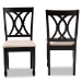 Baxton Studio Reneau Modern and Contemporary Sand Fabric Upholstered Espresso Brown Finished Wood 2-Piece Dining Chair Set - BSORH316C-Sand/Dark Brown-DC-2PK