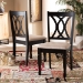 Baxton Studio Reneau Modern and Contemporary Sand Fabric Upholstered Espresso Brown Finished Wood 2-Piece Dining Chair Set - BSORH316C-Sand/Dark Brown-DC-2PK