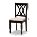 Baxton Studio Reneau Modern and Contemporary Sand Fabric Upholstered Espresso Brown Finished Wood 2-Piece Dining Chair Set - BSORH316C-Sand/Dark Brown-DC-2PK