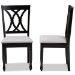 Baxton Studio Reneau Modern and Contemporary Grey Fabric Upholstered Espresso Brown Finished Wood 2-Piece Dining Chair Set - BSORH316C-Grey/Dark Brown-DC-2PK
