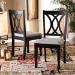 Baxton Studio Reneau Modern and Contemporary Grey Fabric Upholstered Espresso Brown Finished Wood 2-Piece Dining Chair Set - BSORH316C-Grey/Dark Brown-DC-2PK