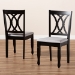 Baxton Studio Reneau Modern and Contemporary Grey Fabric Upholstered Espresso Brown Finished Wood 2-Piece Dining Chair Set - BSORH316C-Grey/Dark Brown-DC-2PK