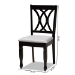 Baxton Studio Reneau Modern and Contemporary Grey Fabric Upholstered Espresso Brown Finished Wood 2-Piece Dining Chair Set - BSORH316C-Grey/Dark Brown-DC-2PK