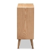 Baxton Studio Alina Mid-Century Modern Medium Oak Finished Wood and Rattan 4-Drawer Accent Storage Cabinet - BSOJY1902-Medium Oak-4DW-Cabinet