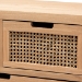 Baxton Studio Alina Mid-Century Modern Medium Oak Finished Wood and Rattan 4-Drawer Accent Storage Cabinet - BSOJY1902-Medium Oak-4DW-Cabinet