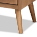 Baxton Studio Alina Mid-Century Modern Medium Oak Finished Wood and Rattan 2-Door Accent Storage Cabinet - BSOJY1904-Medium Oak-Cabinet