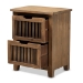 Baxton Studio Clement Rustic Transitional Medium Oak Finished 2-Drawer Wood Spindle End Table - BSOLD19A004-Medium Oak-ET