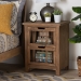 Baxton Studio Clement Rustic Transitional Medium Oak Finished 2-Drawer Wood Spindle End Table - BSOLD19A004-Medium Oak-ET