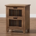 Baxton Studio Clement Rustic Transitional Medium Oak Finished 2-Drawer Wood Spindle End Table - BSOLD19A004-Medium Oak-ET