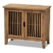 Baxton Studio Clement Rustic Transitional Medium Oak Finished 2-Door Wood Spindle Accent Storage Cabinet