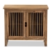 Baxton Studio Clement Rustic Transitional Medium Oak Finished 2-Door Wood Spindle Accent Storage Cabinet - BSOLD19A005-Medium Oak-Cabinet