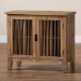 Baxton Studio Clement Rustic Transitional Medium Oak Finished 2-Door Wood Spindle Accent Storage Cabinet - BSOLD19A005-Medium Oak-Cabinet