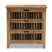 Baxton Studio Clement Rustic Transitional Medium Oak Finished 3-Drawer Wood Spindle Storage Cabinet - BSOLD19A007-Medium Oak-3DW-Cabinet