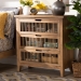 Baxton Studio Clement Rustic Transitional Medium Oak Finished 3-Drawer Wood Spindle Storage Cabinet - BSOLD19A007-Medium Oak-3DW-Cabinet