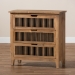 Baxton Studio Clement Rustic Transitional Medium Oak Finished 3-Drawer Wood Spindle Storage Cabinet - BSOLD19A007-Medium Oak-3DW-Cabinet