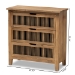 Baxton Studio Clement Rustic Transitional Medium Oak Finished 3-Drawer Wood Spindle Storage Cabinet - BSOLD19A007-Medium Oak-3DW-Cabinet