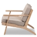 Baxton Studio Sigrid Mid-Century Modern Light Grey Fabric Upholstered Antique Oak Finished Wood Armchair - BSOSigrid-Light Grey/Antique Oak-CC