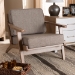 Baxton Studio Sigrid Mid-Century Modern Light Grey Fabric Upholstered Antique Oak Finished Wood Armchair - BSOSigrid-Light Grey/Antique Oak-CC