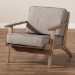 Baxton Studio Sigrid Mid-Century Modern Light Grey Fabric Upholstered Antique Oak Finished Wood Armchair - BSOSigrid-Light Grey/Antique Oak-CC