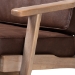 Baxton Studio Sigrid Mid-Century Modern Dark Brown Faux Leather Effect Fabric Upholstered Antique Oak Finished 2-Piece Wood Armchair and Ottoman Set - BSOSigrid-Dark Brown/Antique Oak-2PC Set
