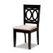Baxton Studio Lenoir Modern and Contemporary Sand Fabric Upholstered Espresso Brown Finished Wood 7-Piece Dining Set - BSORH315C-Sand/Dark Brown-7PC Dining Set
