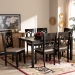 Baxton Studio Lenoir Modern and Contemporary Sand Fabric Upholstered Espresso Brown Finished Wood 7-Piece Dining Set - BSORH315C-Sand/Dark Brown-7PC Dining Set