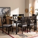 Baxton Studio Lenoir Modern and Contemporary Grey Fabric Upholstered Espresso Brown Finished Wood 7-Piece Dining Set - BSORH315C-Grey/Dark Brown-7PC Dining Set