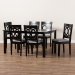 Baxton Studio Lenoir Modern and Contemporary Grey Fabric Upholstered Espresso Brown Finished Wood 7-Piece Dining Set - BSORH315C-Grey/Dark Brown-7PC Dining Set
