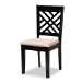 Baxton Studio Caron Modern and Contemporary Sand Fabric Upholstered Espresso Brown Finished Wood 7-Piece Dining Set - BSORH317C-Sand/Dark Brown-7PC Dining Set
