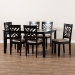 Baxton Studio Caron Modern and Contemporary Sand Fabric Upholstered Espresso Brown Finished Wood 7-Piece Dining Set - BSORH317C-Sand/Dark Brown-7PC Dining Set