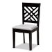 Baxton Studio Caron Modern and Contemporary Grey Fabric Upholstered Espresso Brown Finished Wood 7-Piece Dining Set - BSORH317C-Grey/Dark Brown-7PC Dining Set